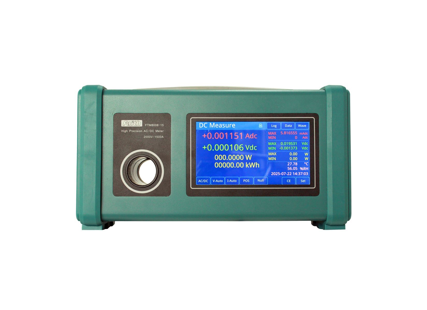 Software interface displaying synchronized voltage, current, and power log graphs
