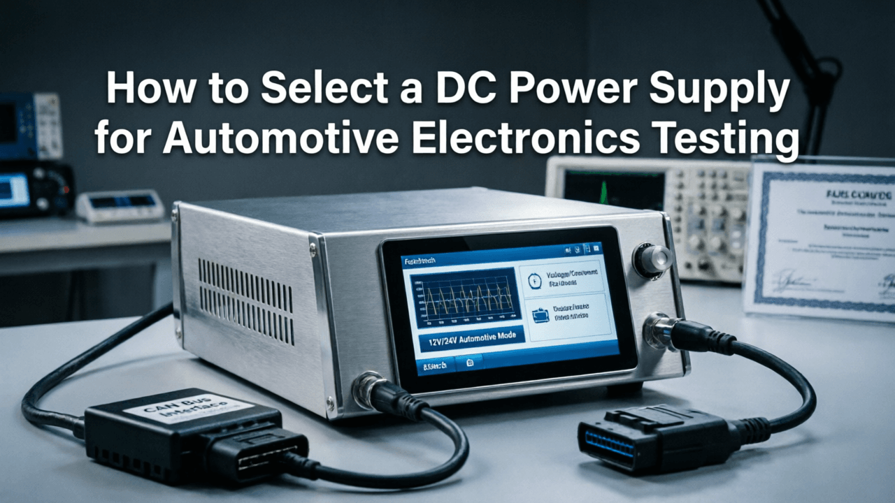 Avionics electronic control unit connected to a programmable AC power supply for compliance testing